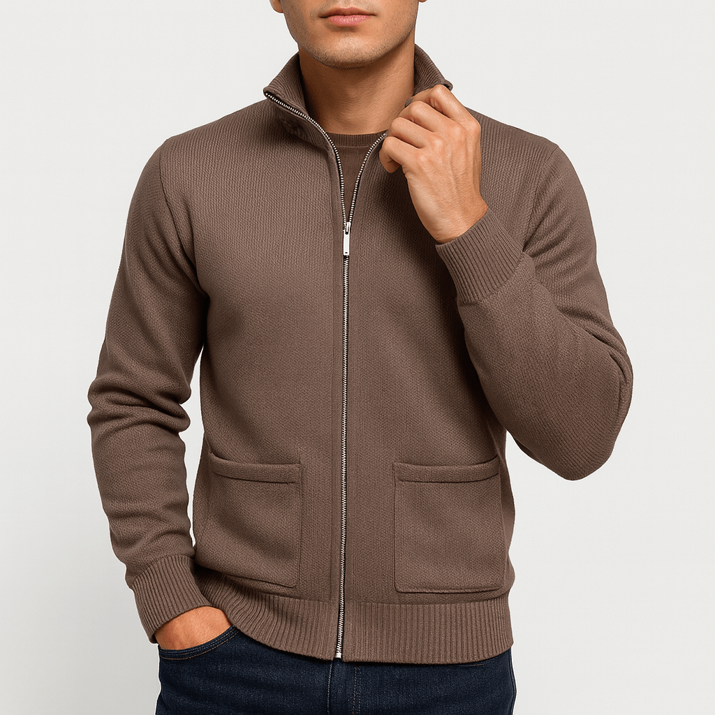 Nicola | Cardigan in cotone con zip per uomo